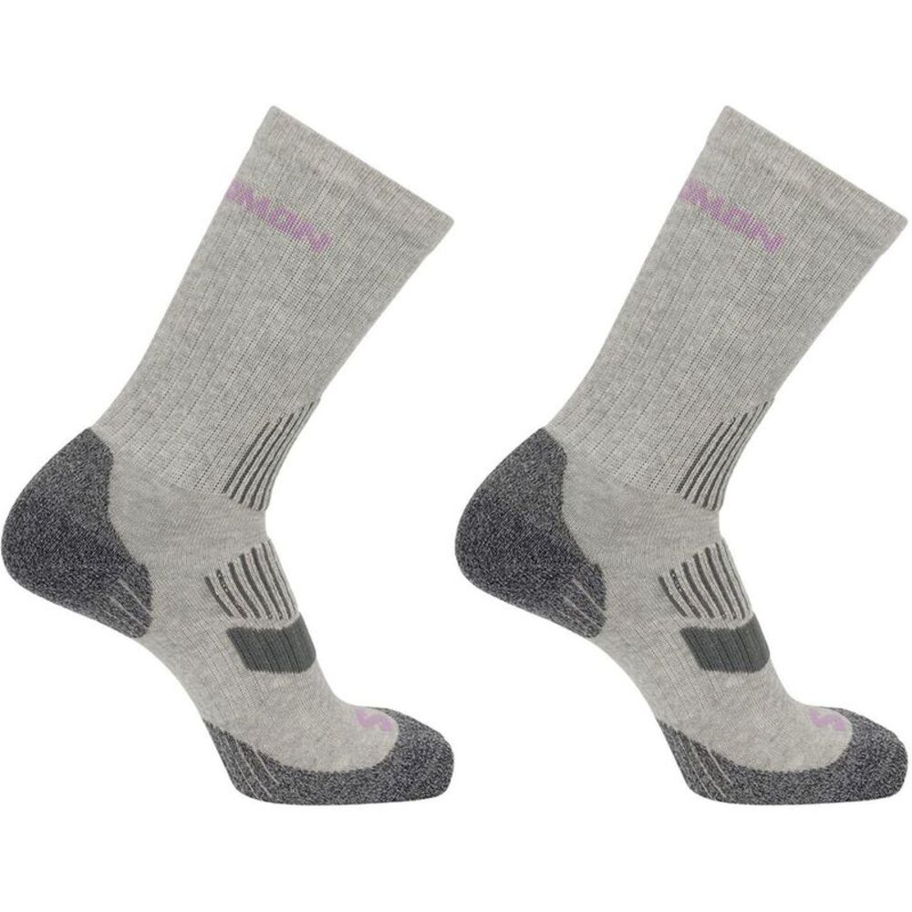 Salomon Womens/Ladies Lightweight Crew Socks (Pack of 2) / Gray/Lilac